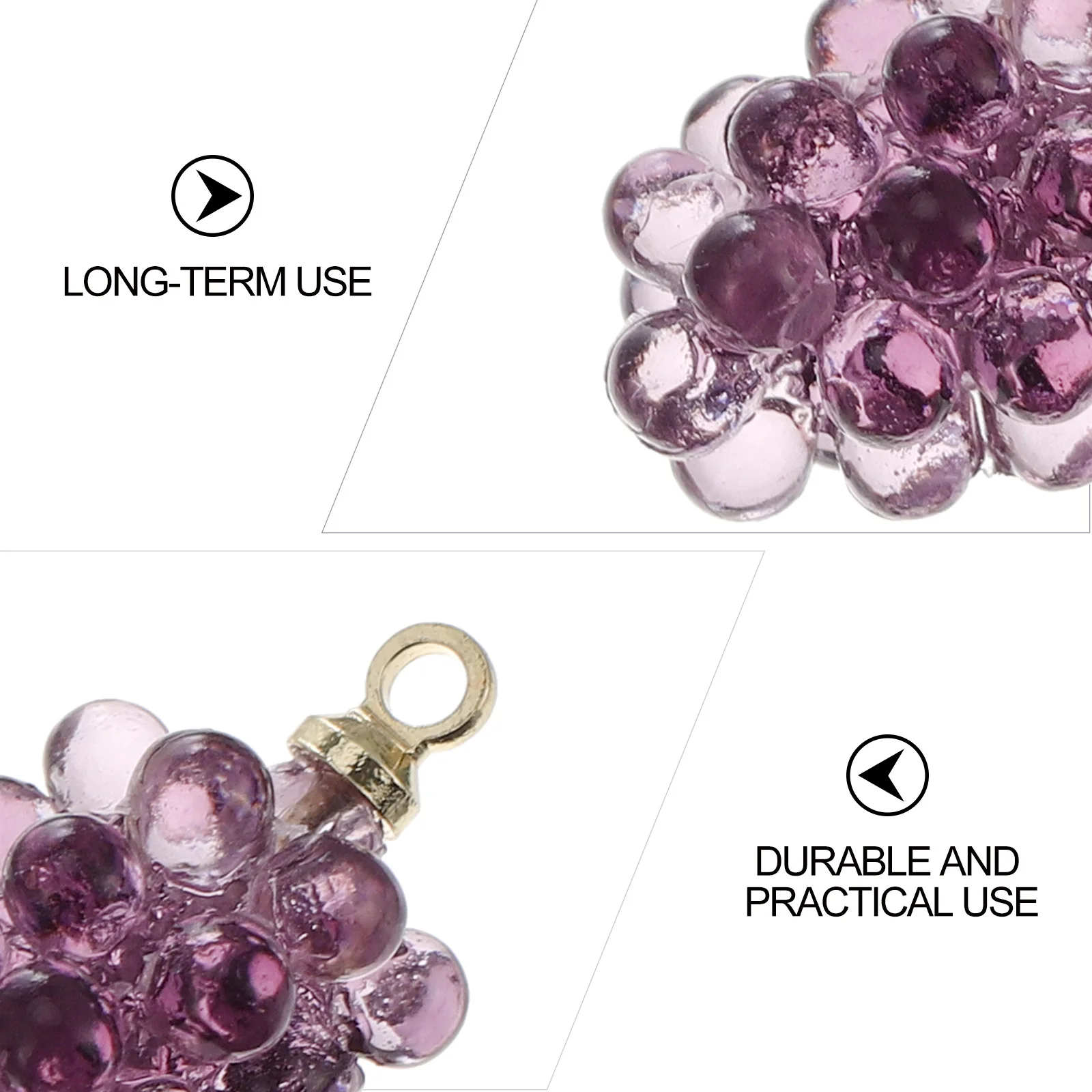 

6Pcs Resin Fruit Charms Fashion Grape Pendants for Unique Gifts DIY Crafts Necklace Bracelet Accessories Grape Jewelry Charms