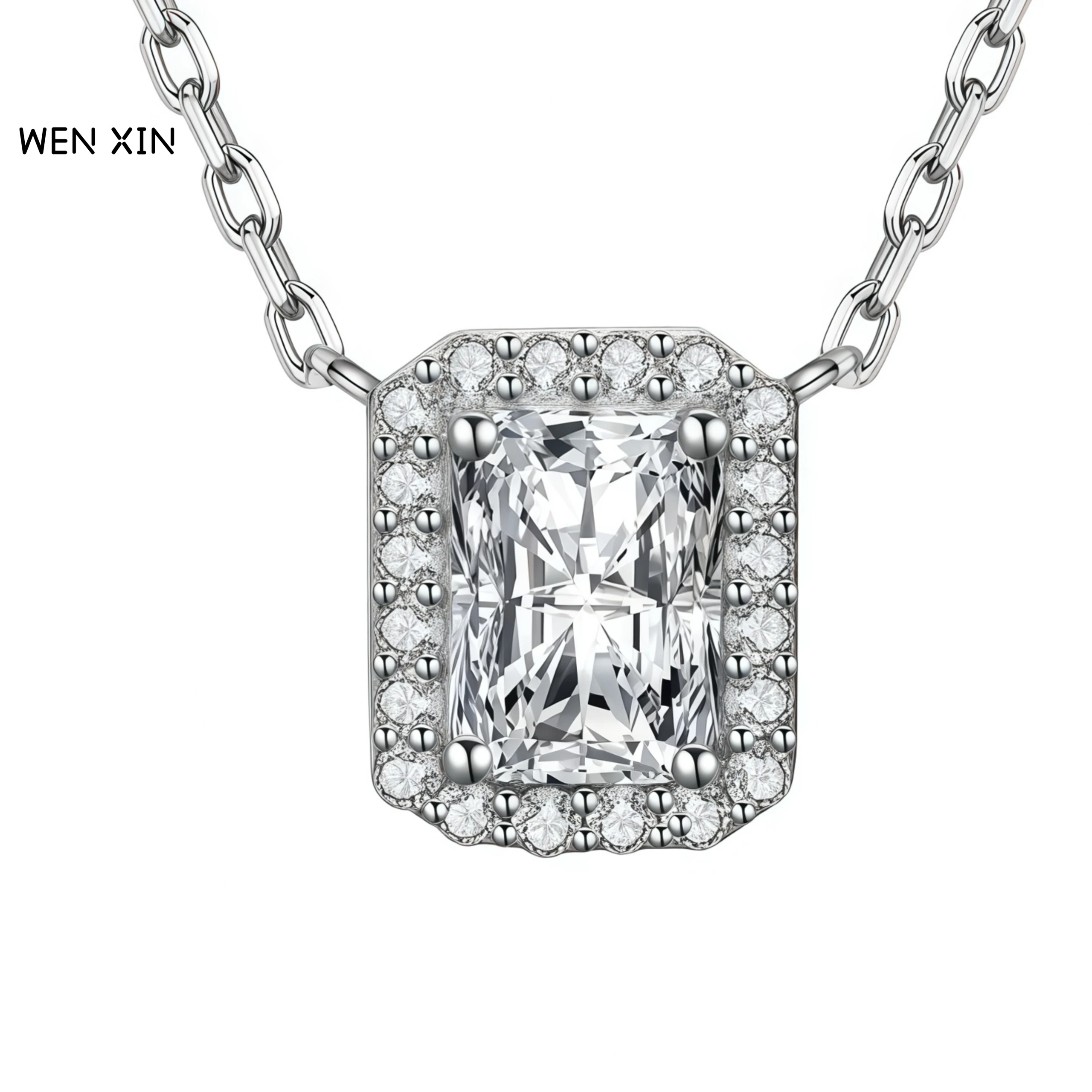 

WENXIN брендовое роскошное 18-каратное позолоченное ожерелье с круглым колесом и бриллиантами, стерлинговое серебро 925 пробы, циркон, кулон, ожерелья, ювелирные изделия