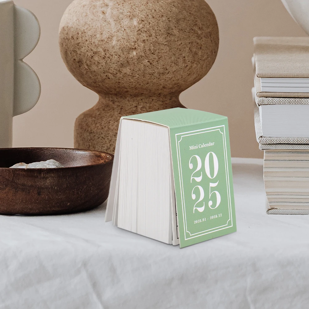 2 Pcs Mini Calendar Boho Desk Classroom Flip Daily Creative Desktop Paper Cute Office Accessories