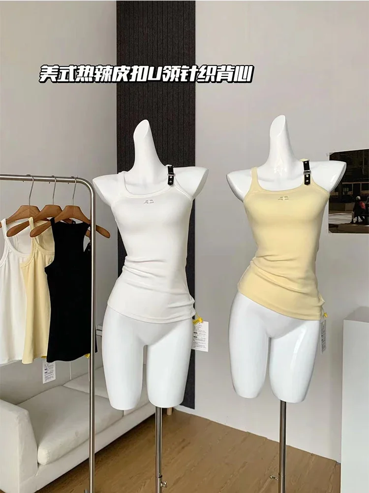 

Summer Women Kpop Cute Core Crop Tops Bodycon Tank Top Stretch Vest Aesthetic Streetwear Korean Fashion Hot Coquette Girl