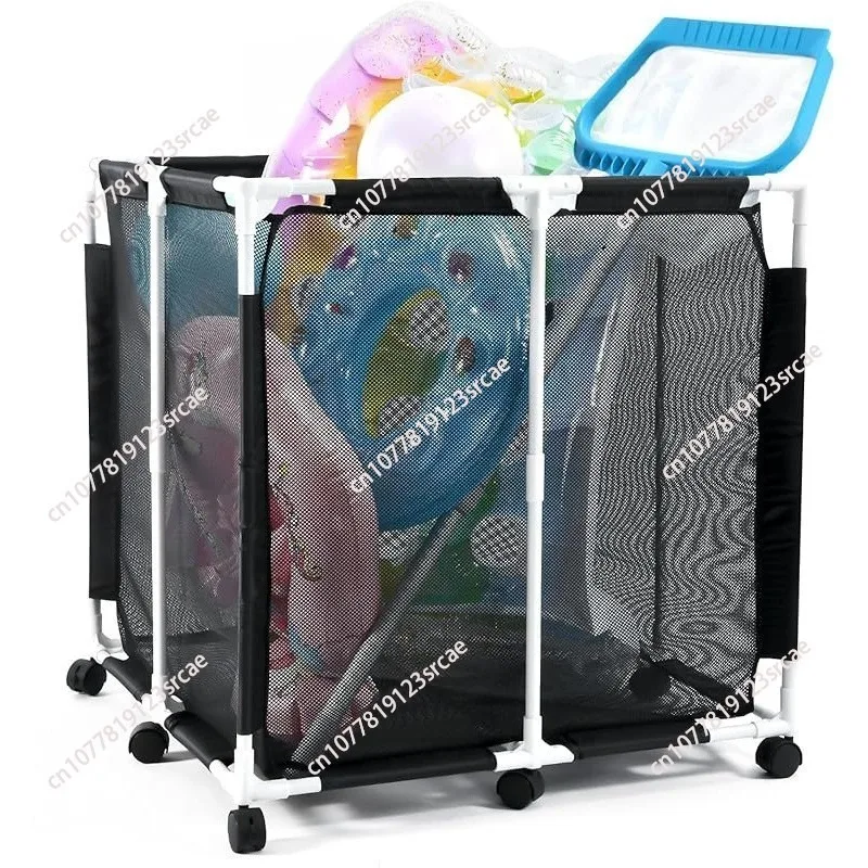Toy storage rack Pool trolley rack Movable storage box basket ABS plastic rod rack