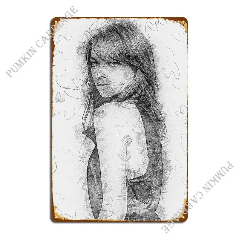 إيما ستون لوحة معدنية ملصق ريترو اللوحة سينما جدار الكهف إنشاء ملصق تسجيل القصدير