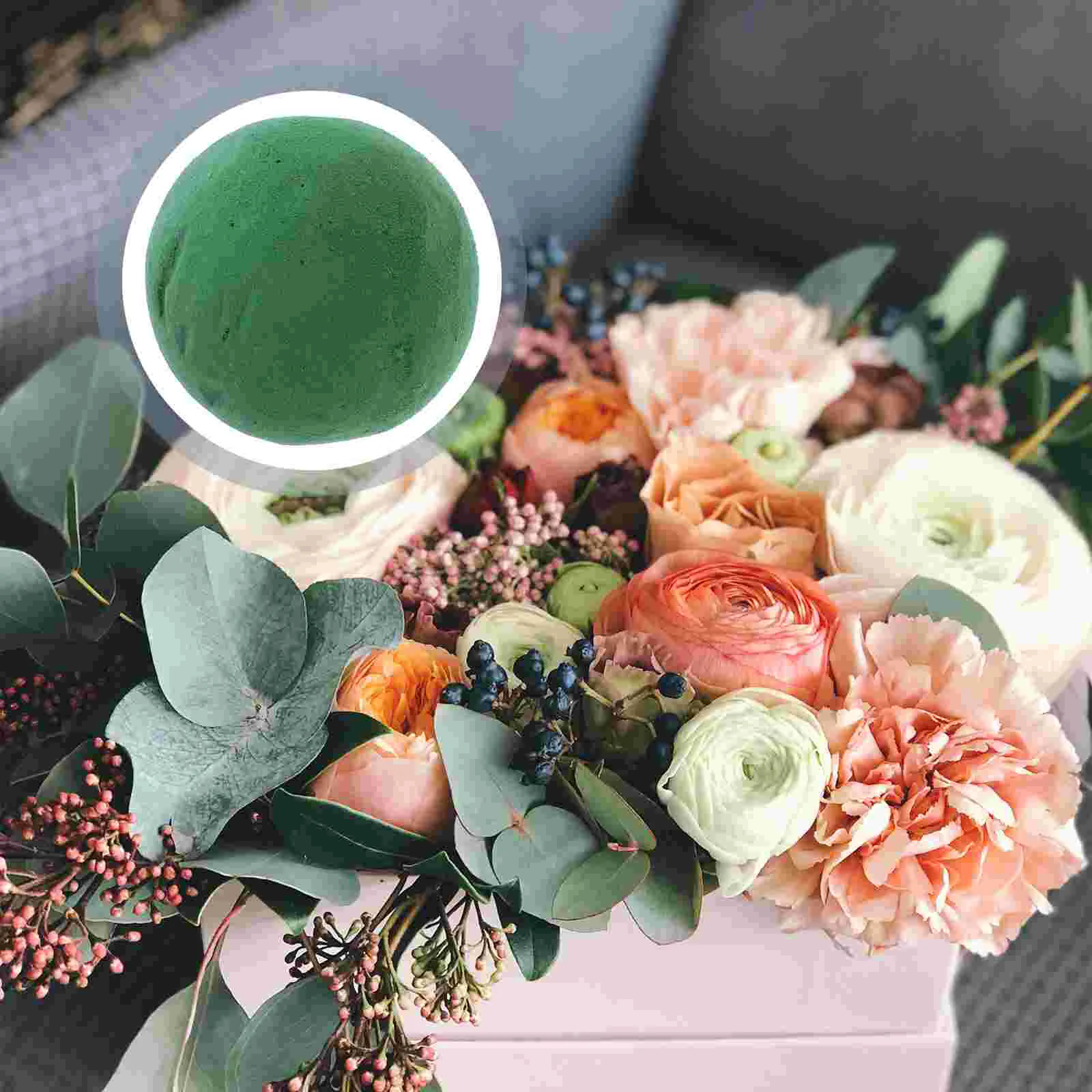 8 Pcs Foam Ball Simulated Flower Arrangement Absorbent Sponge Floral Blocks for Flowers Green Mud