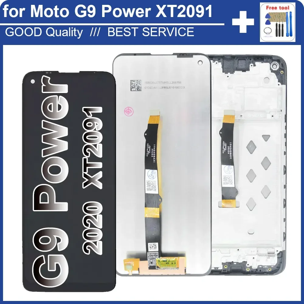 Pop 100% probado LCD para Motorola Moto G9 Power XT2091 pantalla LCD reemplazo del digitalizador de pantalla táctil para G9 Power LCD con marco