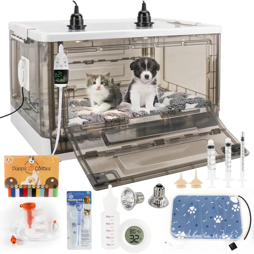 

Heated Puppy Incubator with Fan Ventilation for Puppies and Kittens