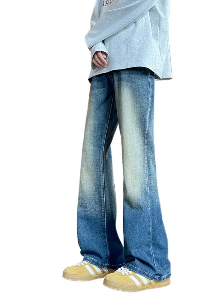 البوب الربيع/الصيف جديد ريترو الرجال مايكرو لا الجينز الرجال الشباب أربعة مواسم عادية الأزرق الدنيم السراويل موضة شارع العليا السراويل Str #6