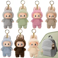 16cm Labubu The Monsters Heartbeat Macaron Enamel Face Cute Stuffed Pvc Figurine Tabletop Ornament Kawaii Toy Kid Christmas Gift