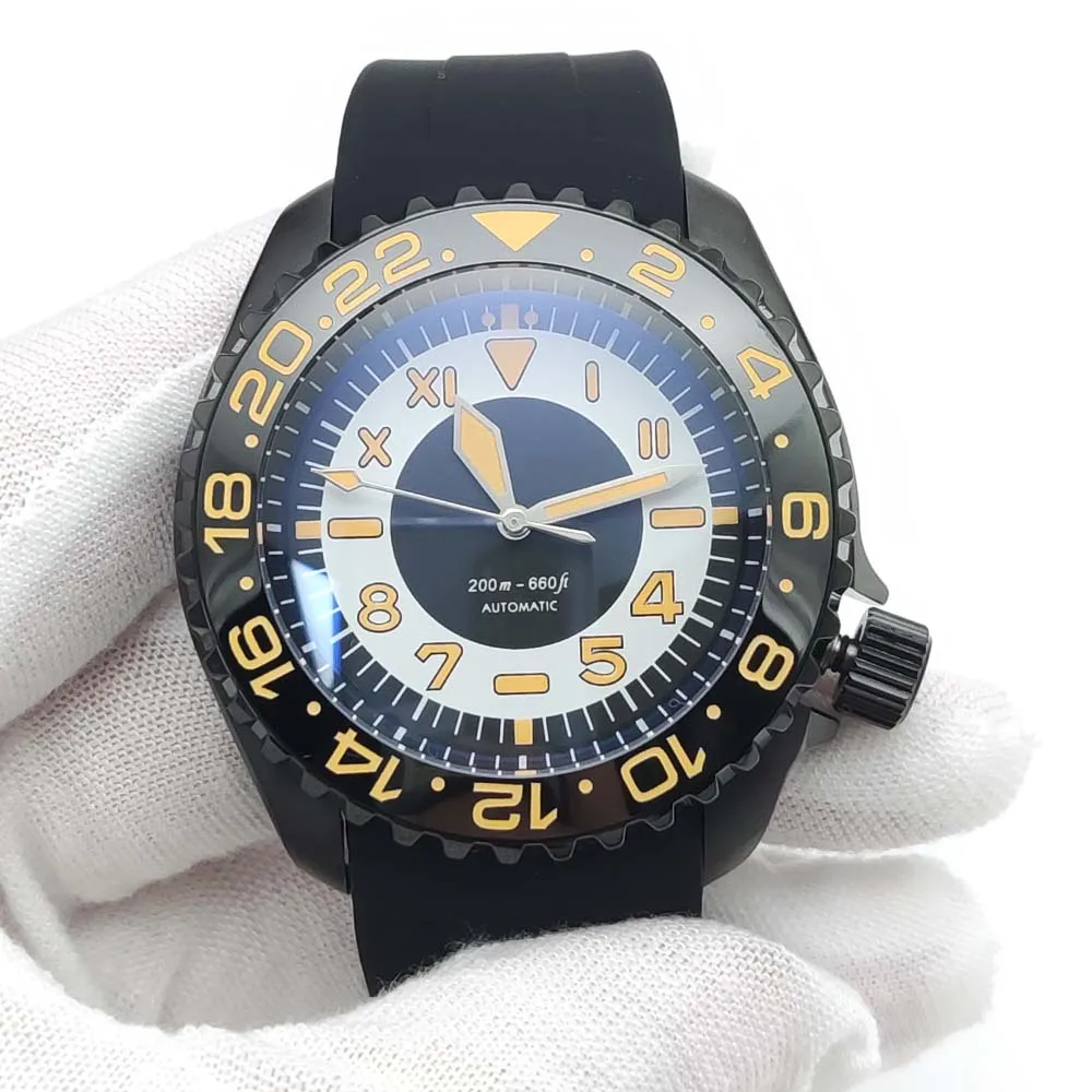 New 41MM Ceramic Bezel Men\'s Mechanical Watch Waterproof Sapphire Glass Automatic Watch NH35 Black PVD Stainless Steel Watch