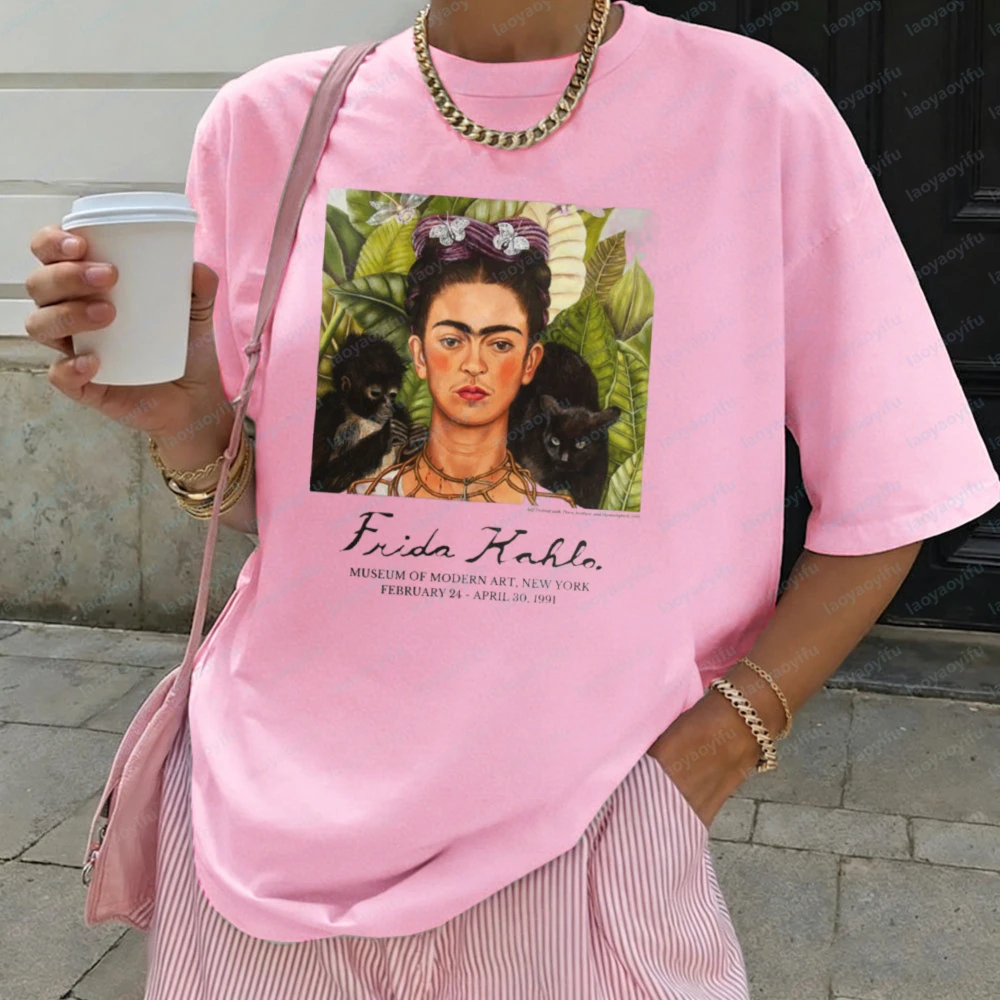 Frida Kahlo T-Shirt MoMA 1991 Exhibition Graphic Tops Mexican Art Casual Cotton Tee Trend Classics Ropa Mujer Clothes for Women view 3