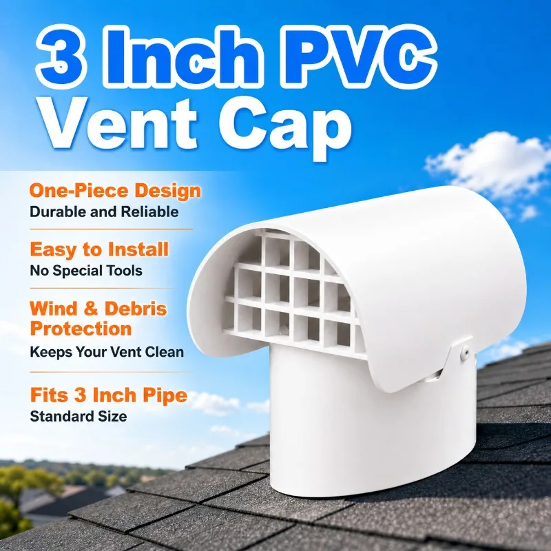 Fan Roof Flue Exhaust Outlet Cover Outdoor Rooftop Ventilation Duct Rainproof Dustproof Air Pipe Protector Hardware Gadget