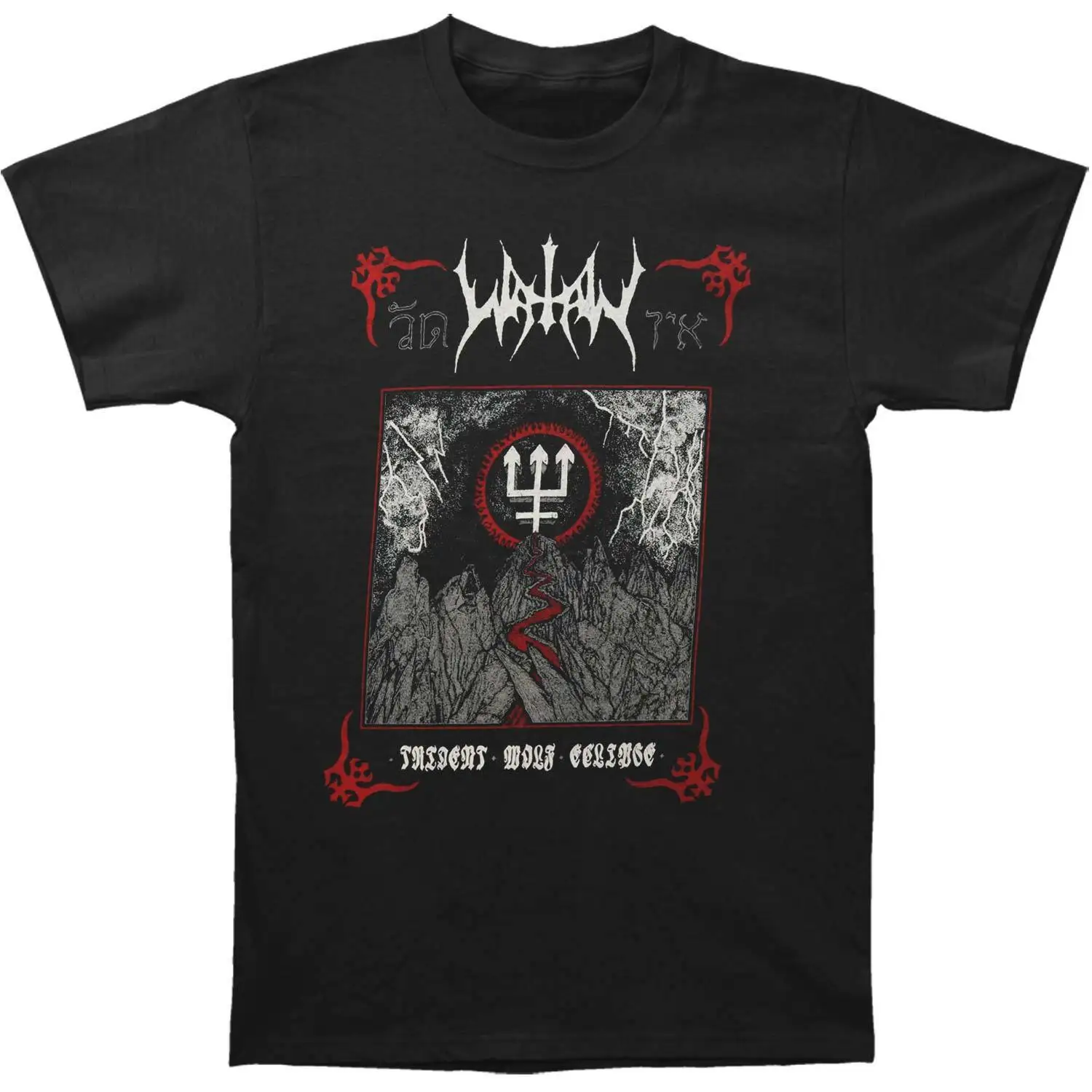 Men'S Watain Trident Wolf Eclipse T Shirt X Large Black