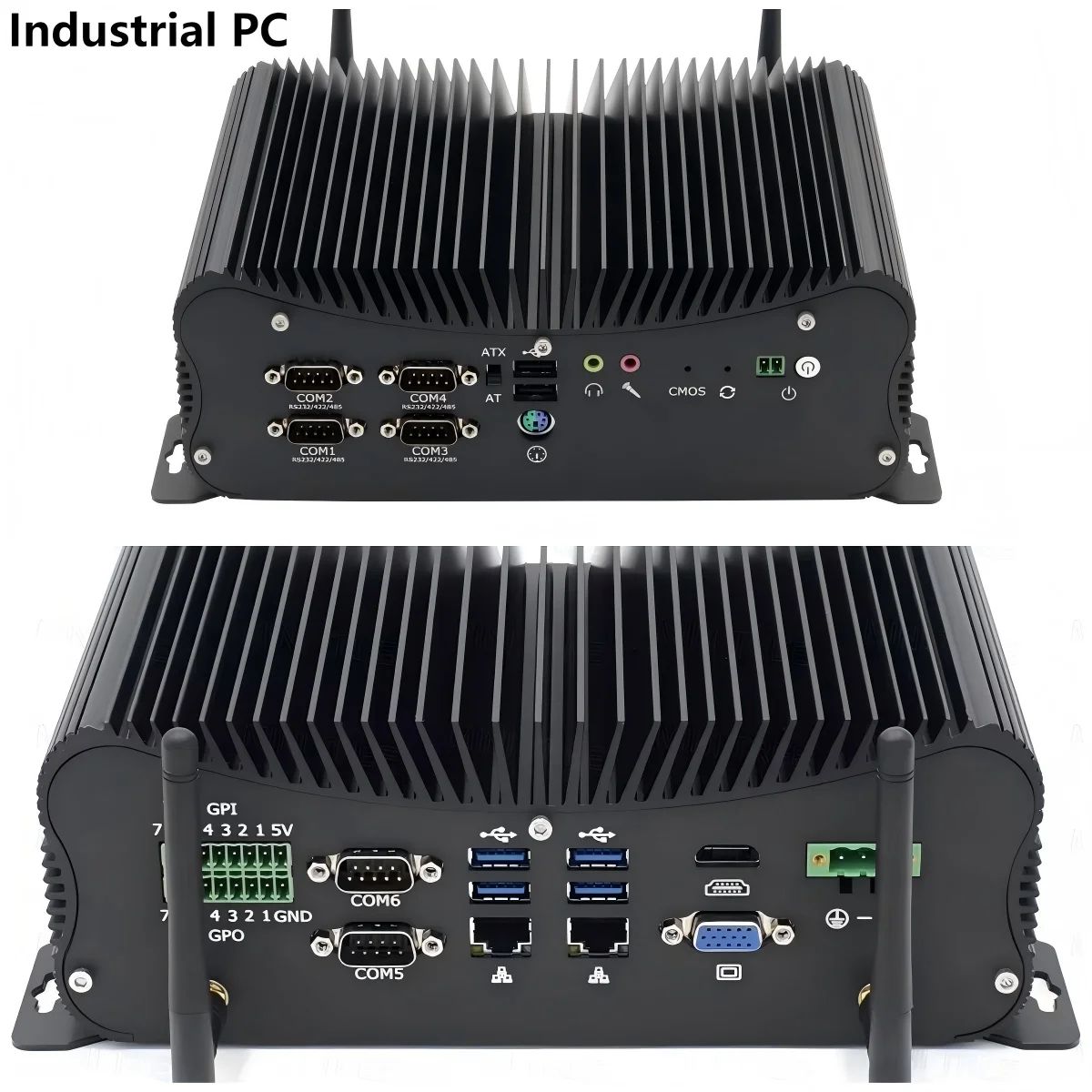 Fanless 6-COM Ports Industrial Computer Core 7 250U I7 1370P Embedded Box PC GPIO HD VGA 2x2.5G Lan for Surveillance /Medical 4G