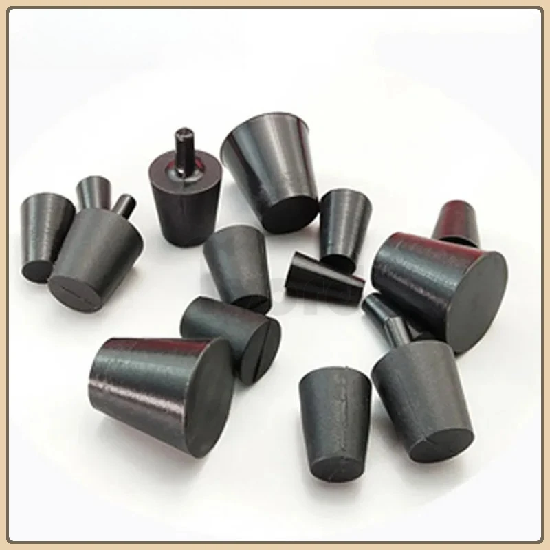 Black Conical Rubber Plug High Temp Silicone Rubber Powder Coating Plug Masking Blanking Hole Plug End Cap Stopper