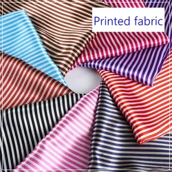 Thin Damask Charmeuse Cheap Striped Printed Polyester Satin Fabric By Half Meters For Jackets Suits Shirts Skirts Lining