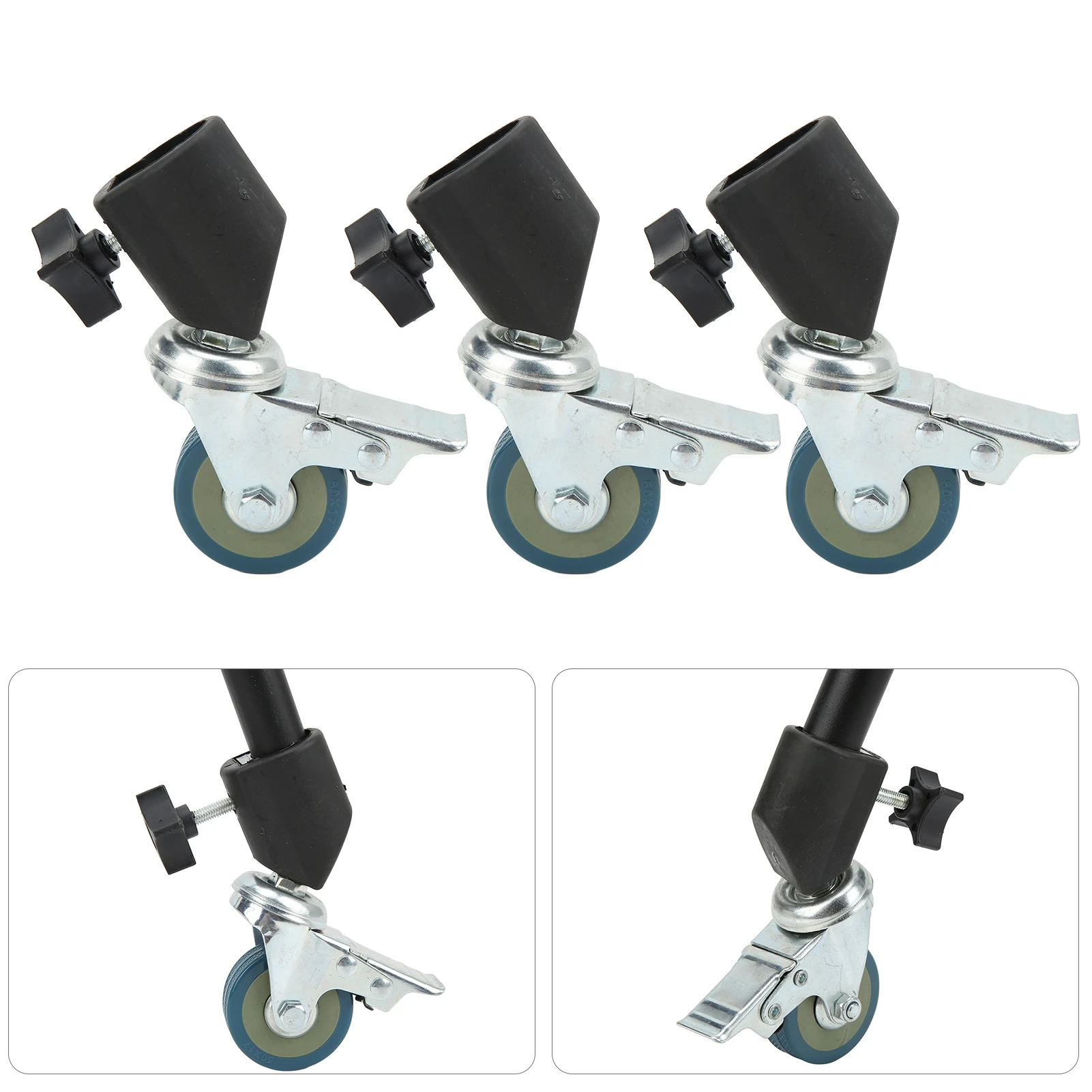 Light Stand Swivel Casters 22mm Multi Purpose Heavy Duty  Locking Caster Set for Photography Light Stand for Tripods