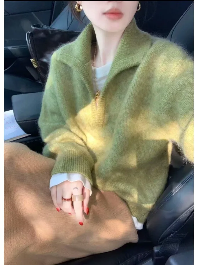 

Loose Fit Long Sve Crew Ne Knitwear Women's Casual Sle Autumn Winter Faion Soft Comfortable Breathable Top