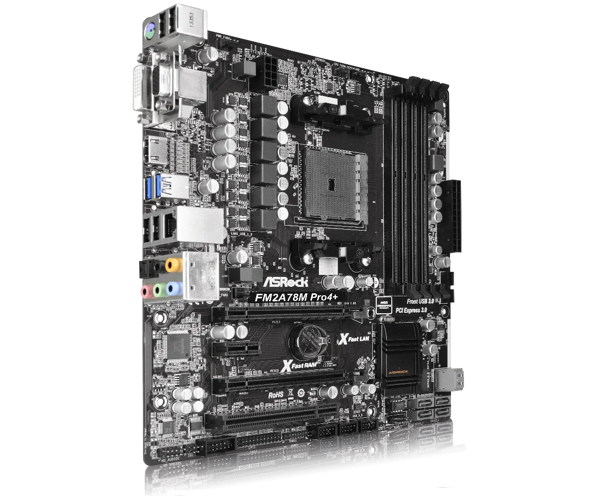 ASROCK FM2A78M Pro4+ Motherboard Sockel FM2+ AMD A78 DDR3 64 GB Micro ATX unterstützt A8 765 A10 5700 A4 6300 A6 640 A8769 CPU