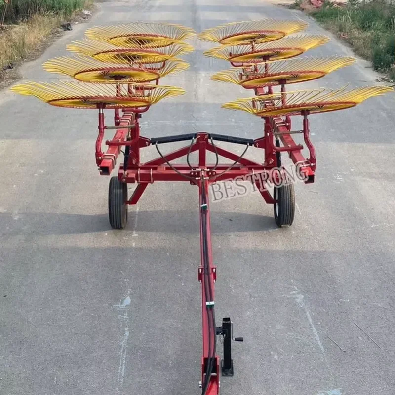 BESTRONG Reliable Quality Single Tractor Lawn Rake Tractor Driven Grass Grabber Finger Rake Wheel High Condition New