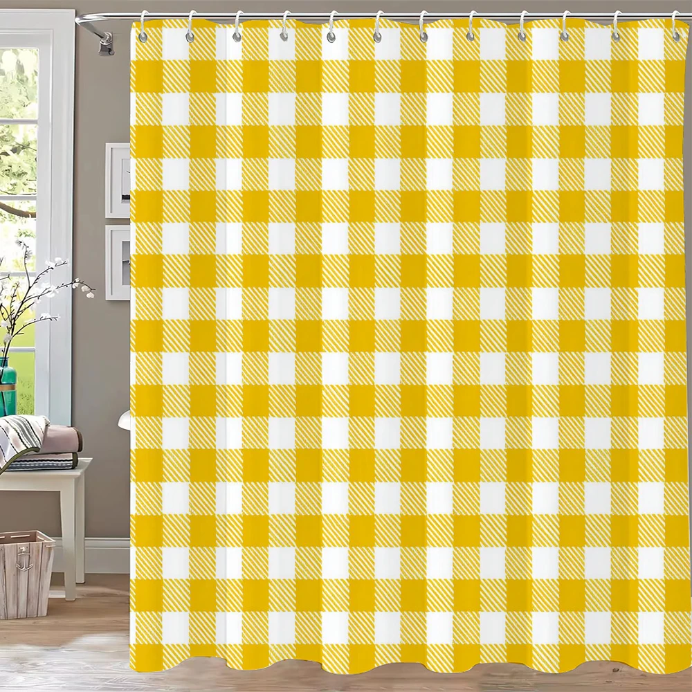 

Modern Lines Bathroom Curtain Colored Plaid Pattern Shower Curtain Bohemian Home Bathroom Decor Polyester Shower Curtains