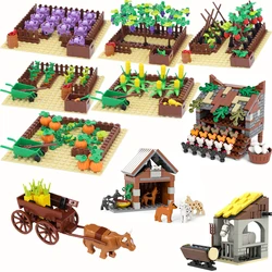 MOC Farm Animals Building Blocks City Street View ChickenCoop Flowers Vegetable Garden Animal Scene Assembly Block Toys