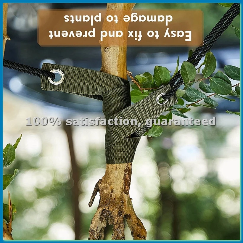 

32 шт. ремней для крепления деревьев длиной 15,74 дюйма с люверсами для фиксации молодых саженцев и защиты от ураганов - AT35