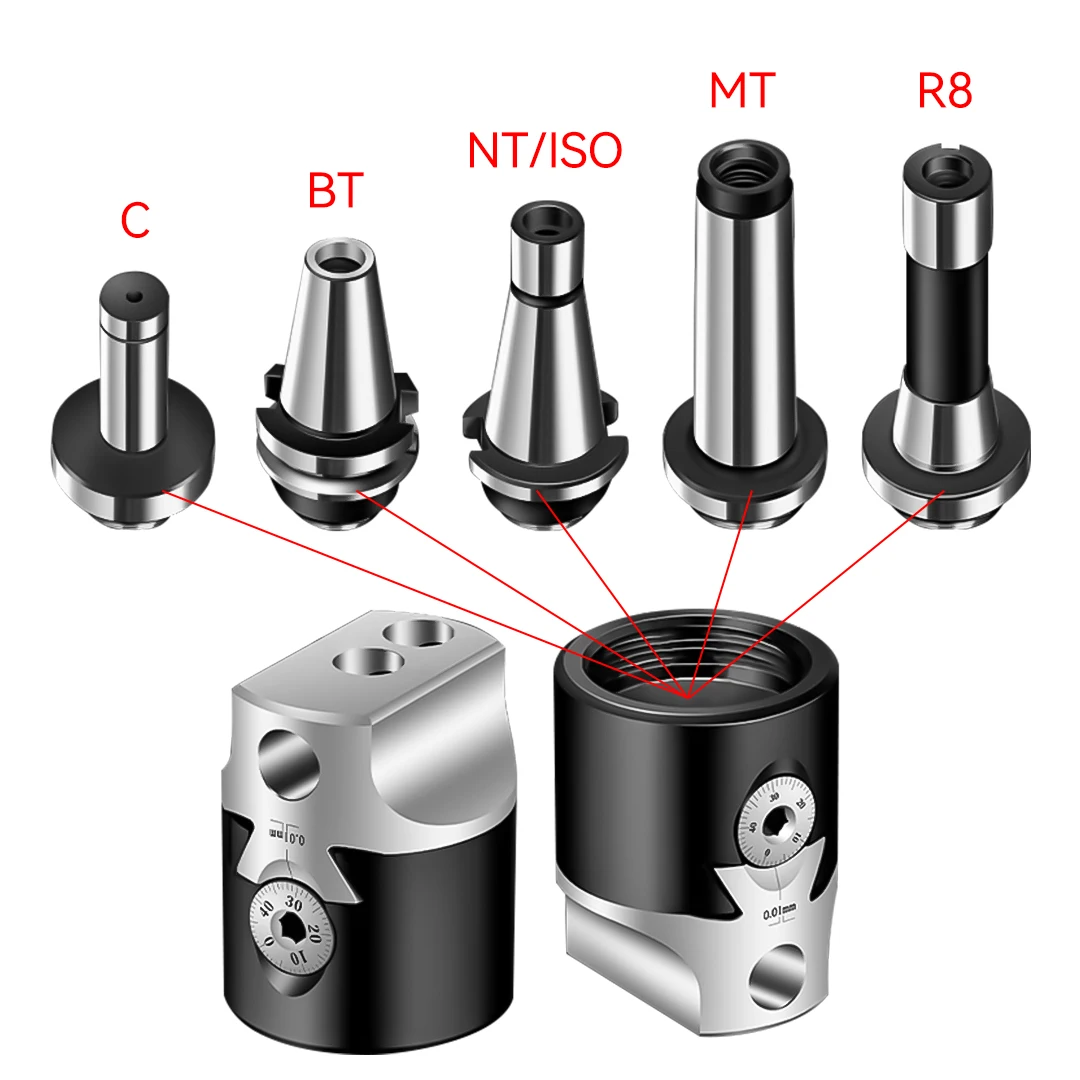 F1 Boring Head Lathe 2/3/4 inch 50/75/100mm Boring Bar Milling Tool Holder for Lathe F1 Boring Head Connection for Rough Boring