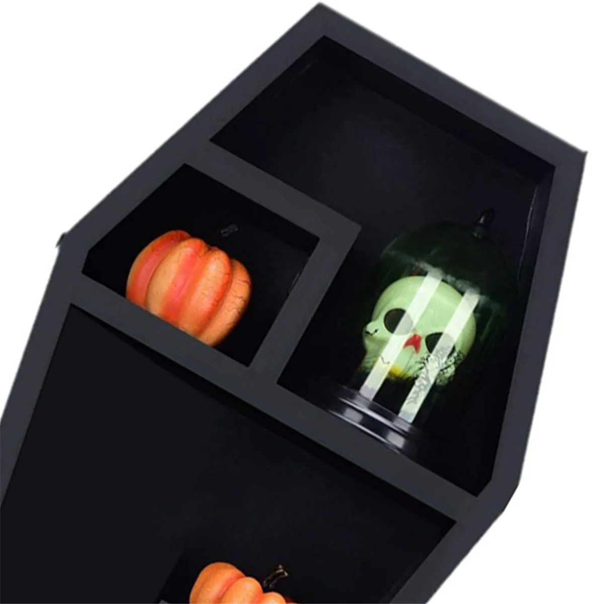 Coffin Shelf-Étagères murales flottantes en PVC noir massif, décor gothique effrayant pour la maison, la chambre et le salon, HO-Spooky