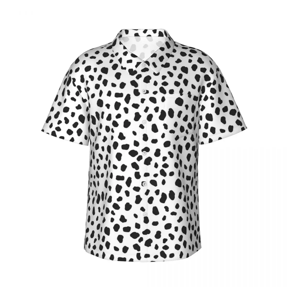 Dalmatian Vacation Shirt Spotted Animal Print Hawaiian Casual Shirts Men Elegant Blouses Short Sleeve Fashion Graphic Tops