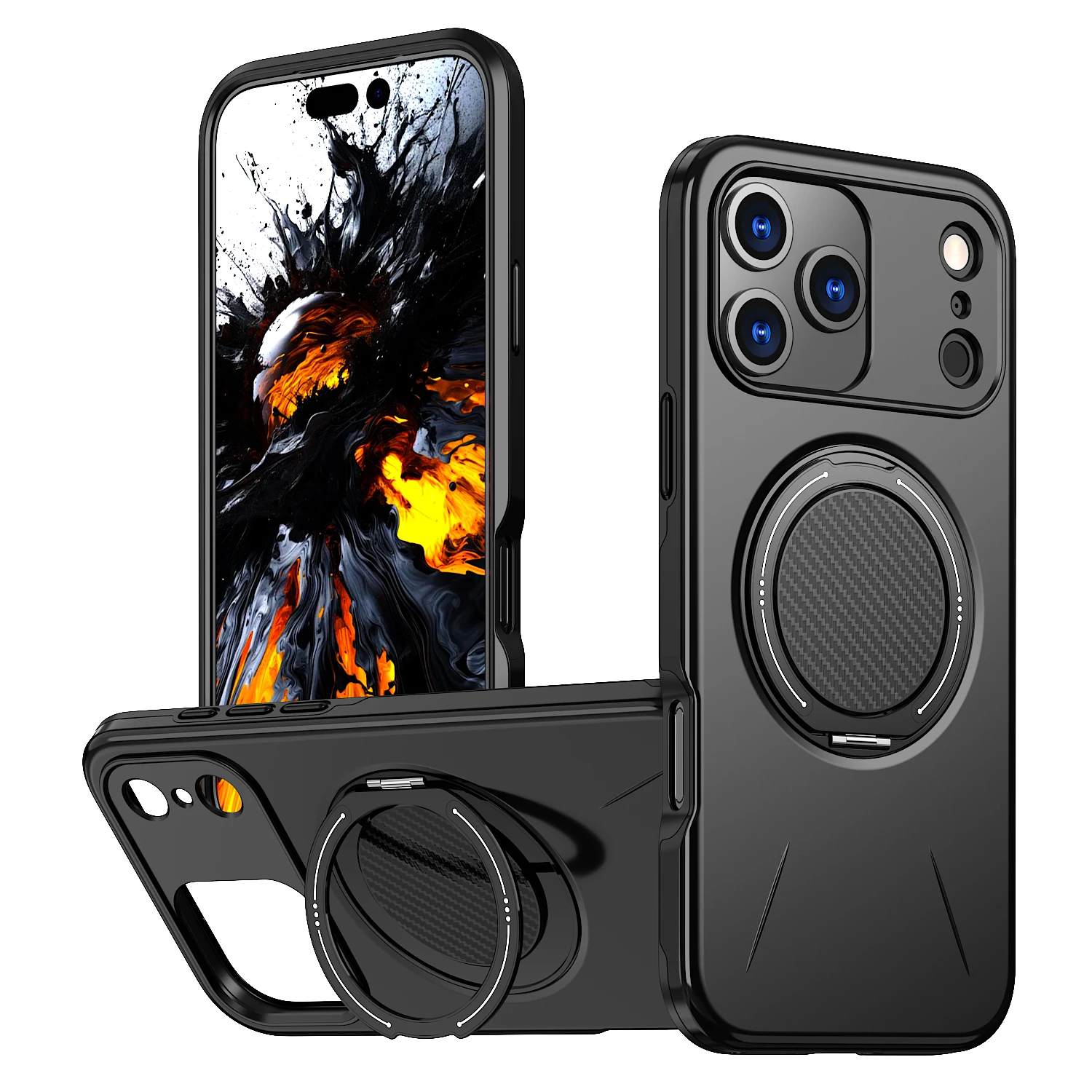 

Fall Protection Stand Capa Case for Iphone 17 Pro Max 16 15 17 Air 13 12 Pro 14 Plus Iphone15 Iphone17 Wireless Charging