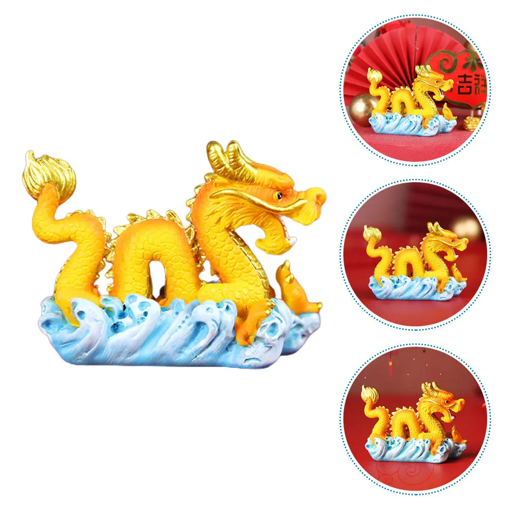 

Exquisite Craftsmanship Animal Shaped Ornaments Chinese Good Luck Symbol Cake Decoration Set Mini Dragon Figurine