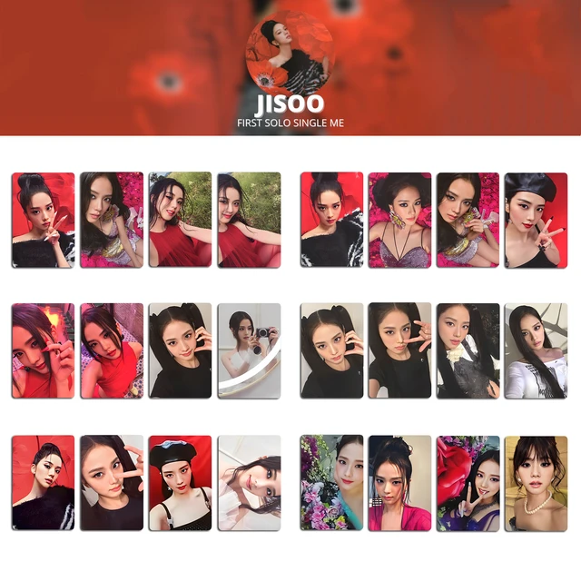 KPOP Kim JISOO FIRST SINGLE ALBUM ME Photocards Flower Red Black Ver.  Selfie LOMO Cards Paper Cards JISOO Fans Collections - AliExpress