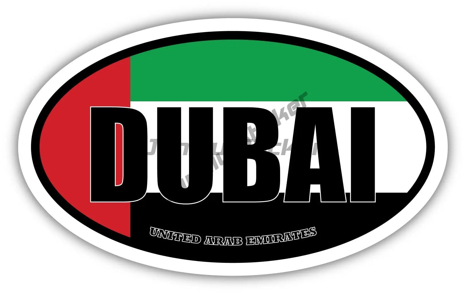 Unioted Arab Emirates Coat of Arms Sticker UAE Abu Dhabi Dubai  Country Code Oval Decal Novelty JDM Refit Creative Decoration