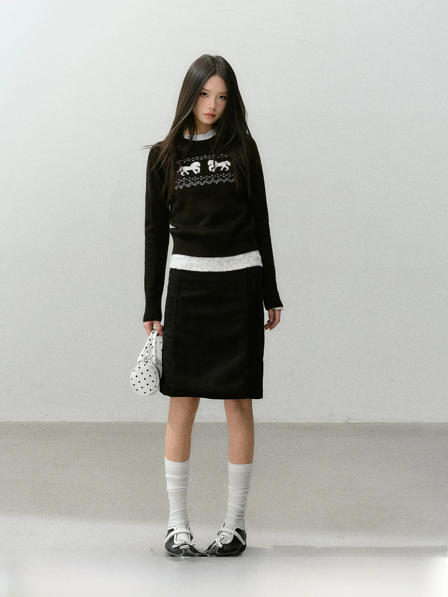 

Винтажный вязаный свитер Fair Isle с круглым вырезом, приталенный, женский, модный, прямого кроя, с длинными рукавами, укороченный, с животным принтом