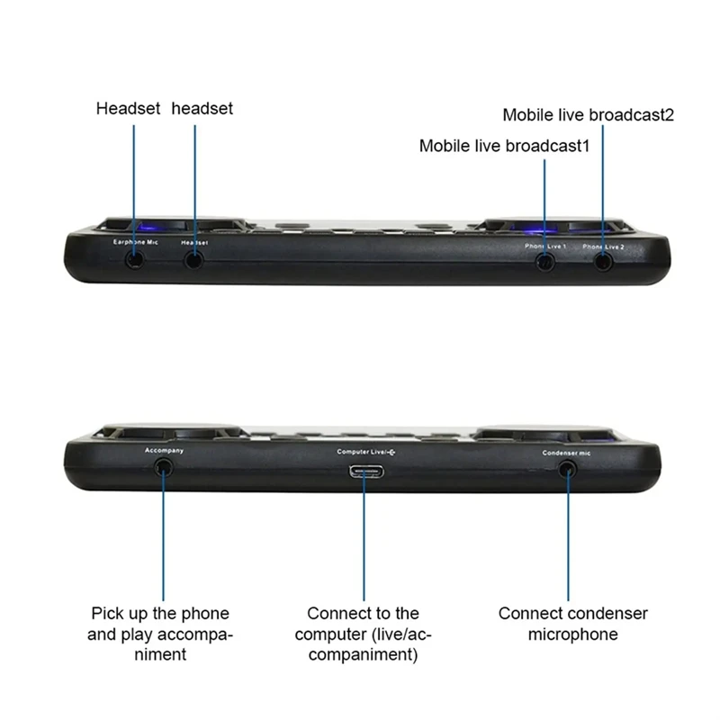 V300 Pro Sound Card Bluetooth-Compatible Audio Interface Mixer DJ Digital Effect Noise Reduction Console USB Record