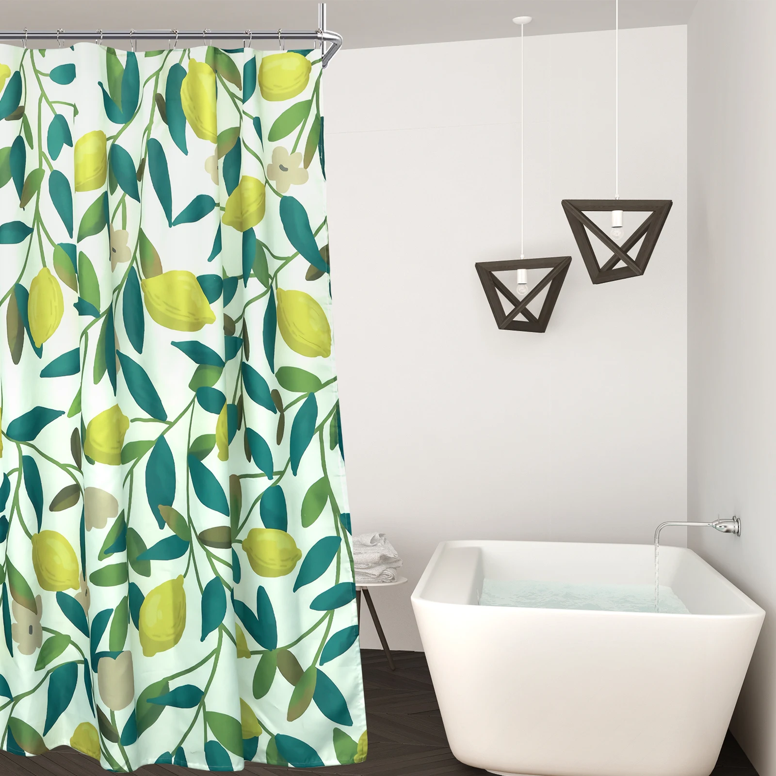 Shower Curtain Waterproof Polyester Bathroom Curtain 71x71 Inch Quick-Drying Shower Curtain Decorative Fruit Pattern Shower