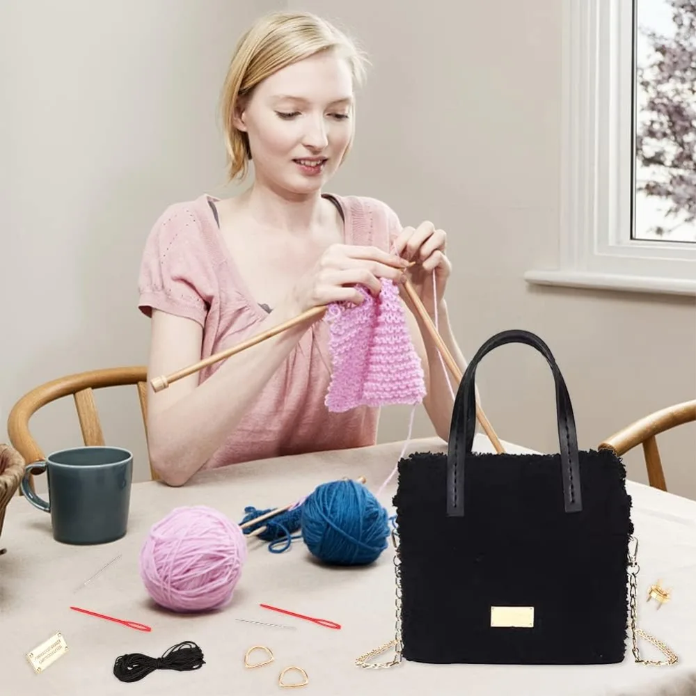 DIY Knitting Crochet Bags Kit, Hand-Knit Woven Bag Making Kit Mesh Plastic Canvas Sheets for Embroidery Cross Stitch