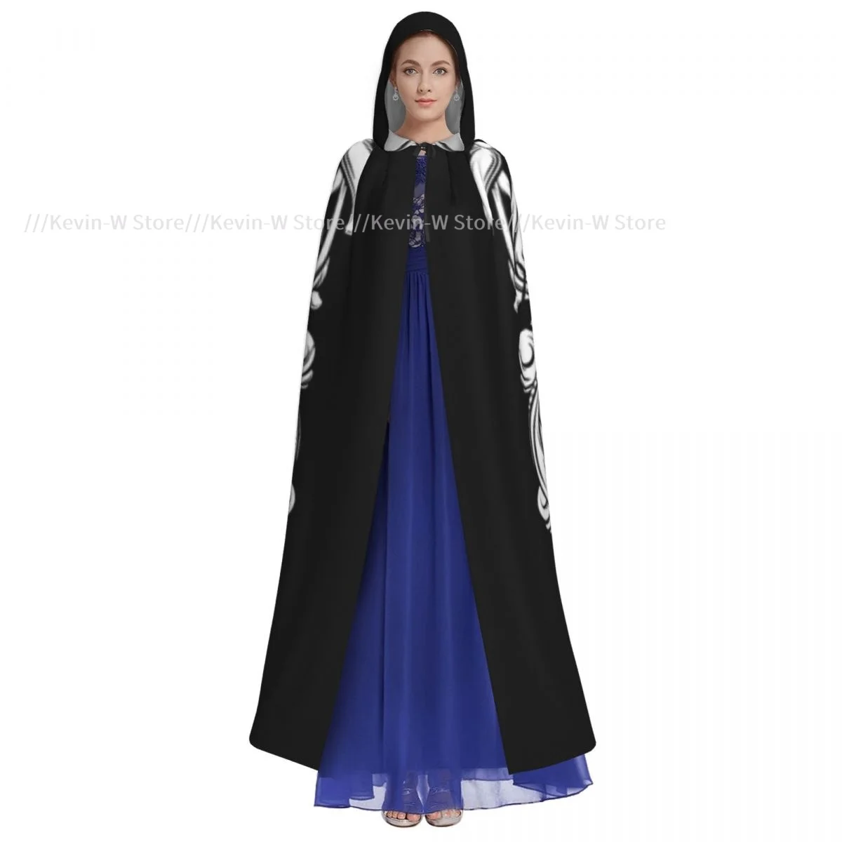 Long Cape Cloak Fortune Teller With Three Heads Hooded Cloak Coat Autumn Hoodies