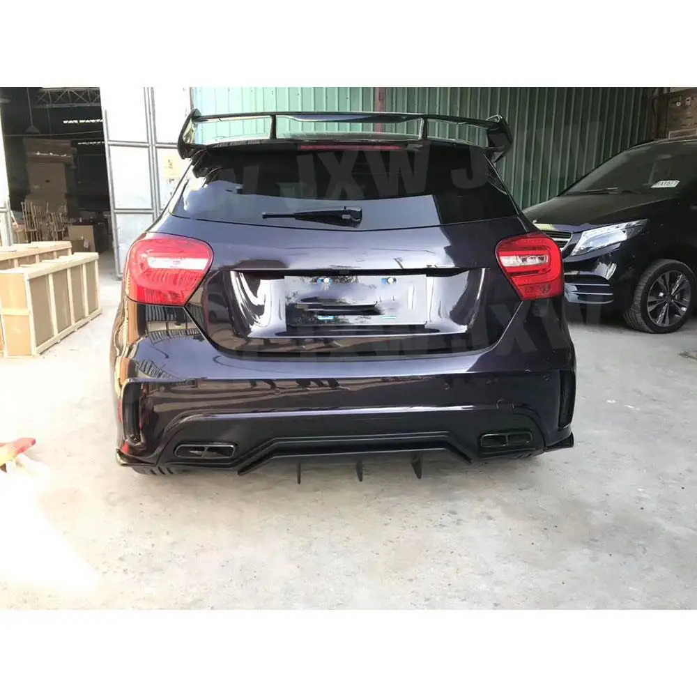 

JCHEY 2 шт. задний спойлер из углеродного волокна для Benz A Class W176 A250 для AMG A45 2013-2018, бампер Canard, фартуки FRP