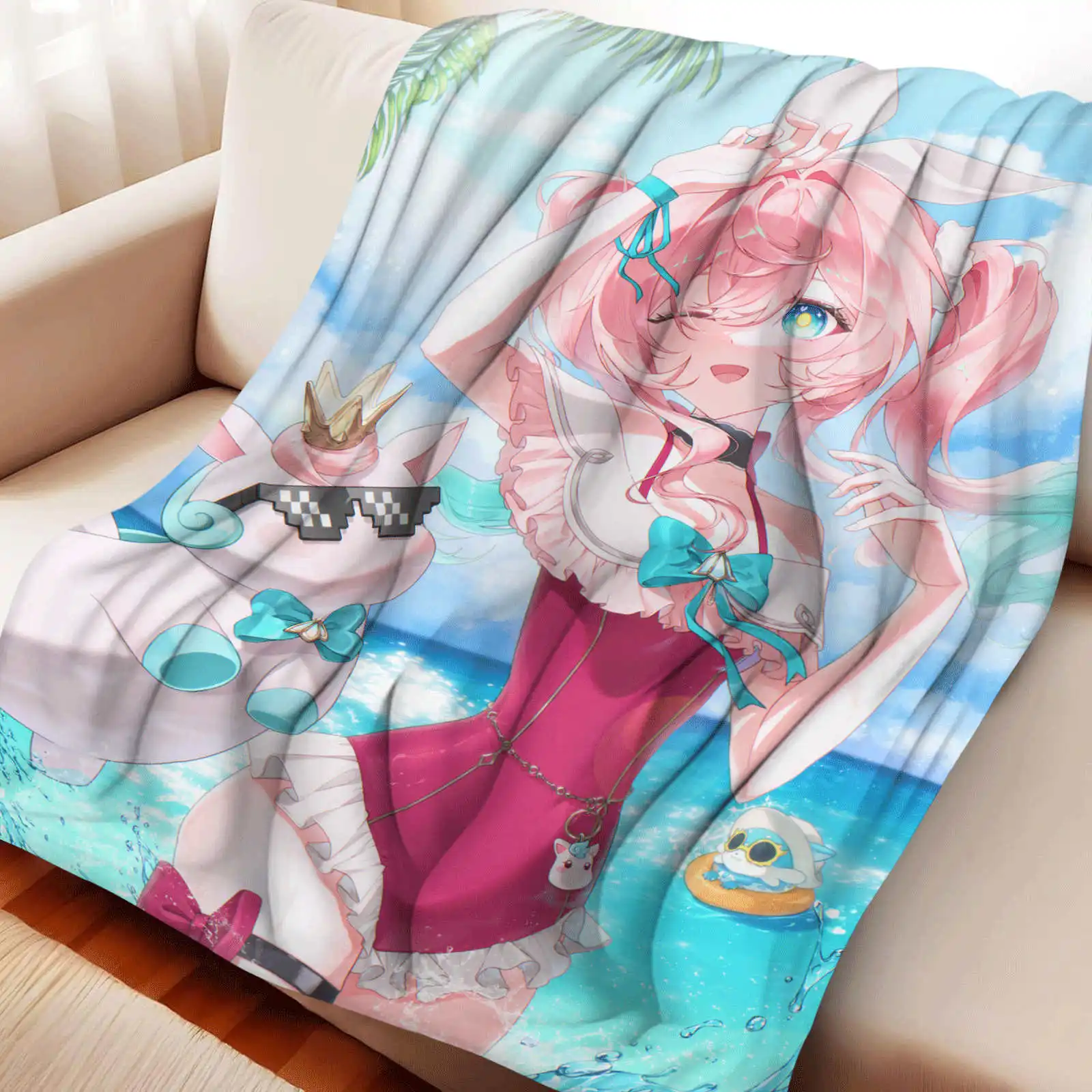 Honkai: Star Rail -Feng Jin Flannel Blanket All-Season Multipurpose Use Ideal Gift for Birthdays Holiday Outdoor Activities