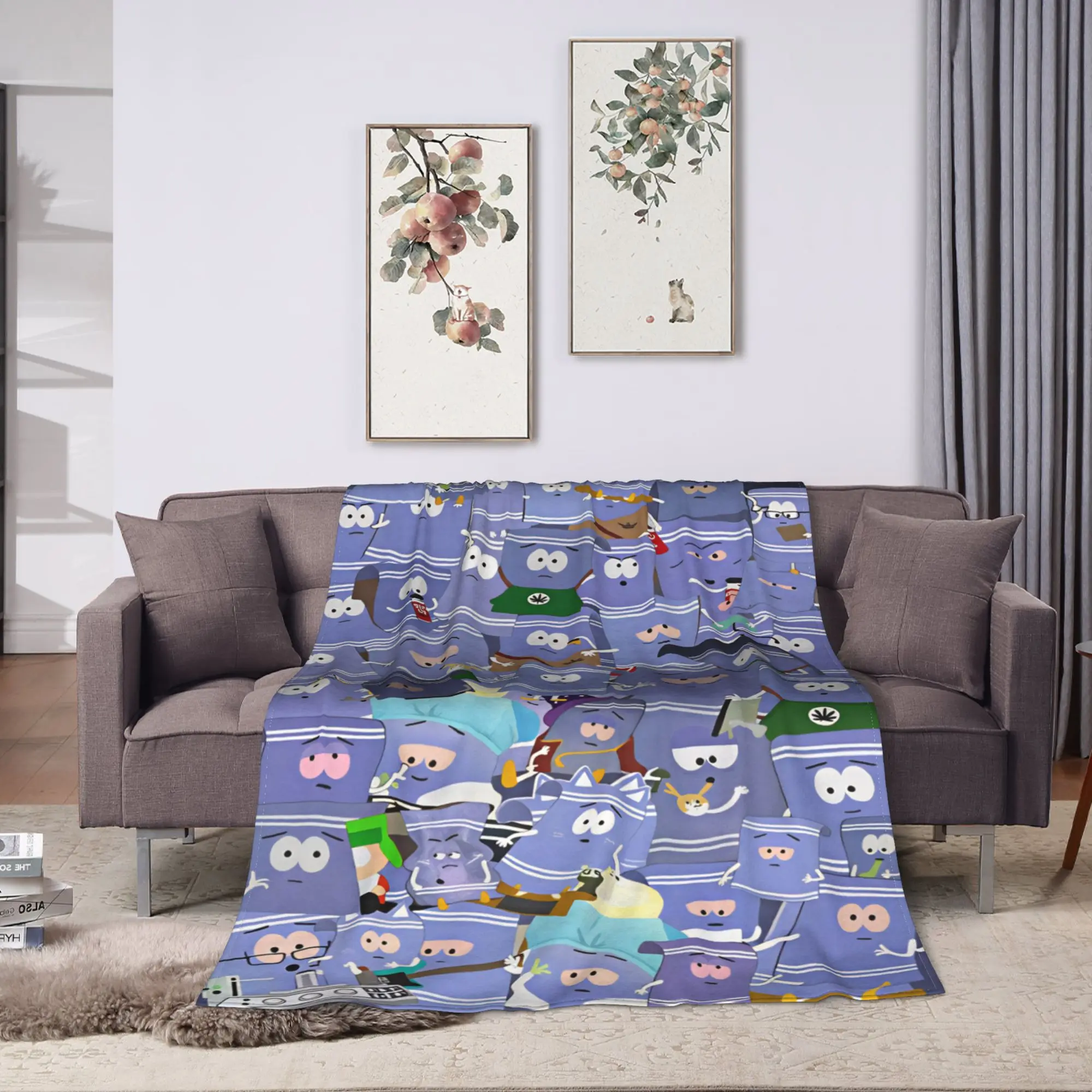 South Cartoon Park Towelie Blankets  Warm Soft Plush Throw Blanket For Home Decor Airplane Travel Flannel Bedspread Bed Cover