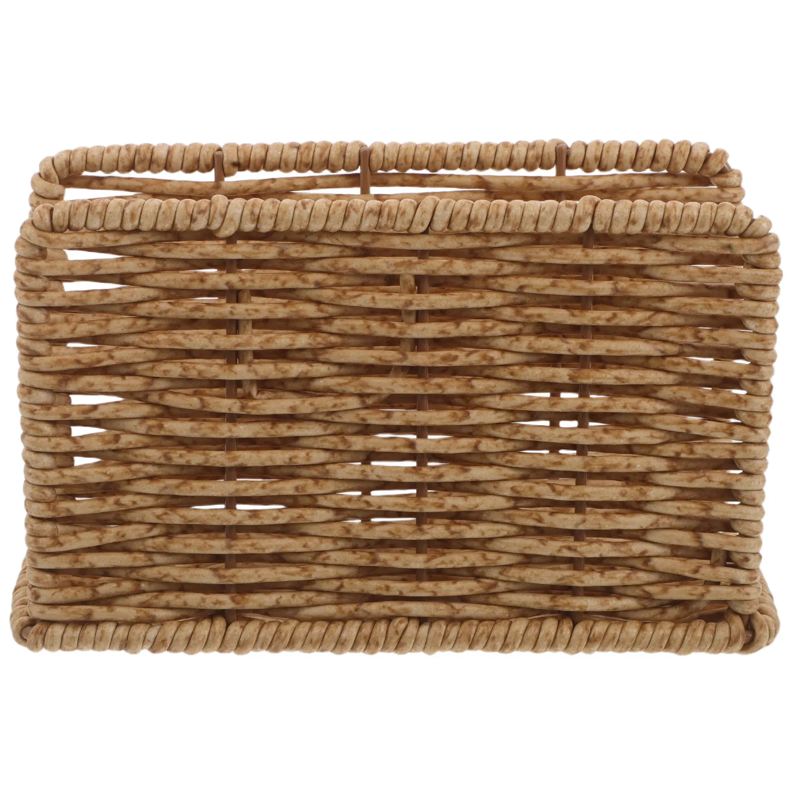 Hand Woven Imitation Rattan Napkin Holder Stand for Table Modern Farmhouse Dining Room Decor Sleek Stable Standing Paper Napkin - view 6