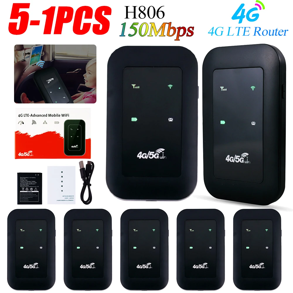 150Mbps WiFi Repeater 4G LTE Router Wireless Mobile Hotspot 3G/4G SIM Card Slot Network Expander Modem Dongle Support 10 Users