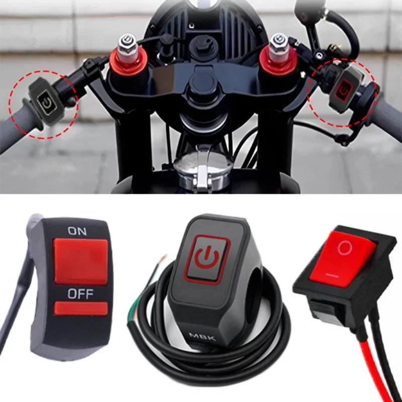 12V Motorcycle Modified Switch Horn Modified Control Switch Handlebar Mount Waterproof Anti-corrosion Switch Handlebar Switches