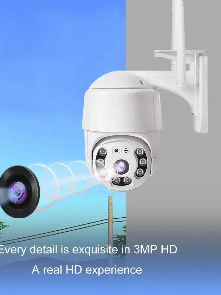 3MP Camera Outdoor Security Camera CCTV Surveillance Full Color Night Vision Motion Detect Auto Tracking