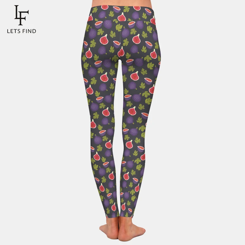 LETSFIND-mallas de Fitness de cintura alta para mujer, Leggings elásticos, ajustados, con estampado Digital de higo 3D, sexys, a la moda