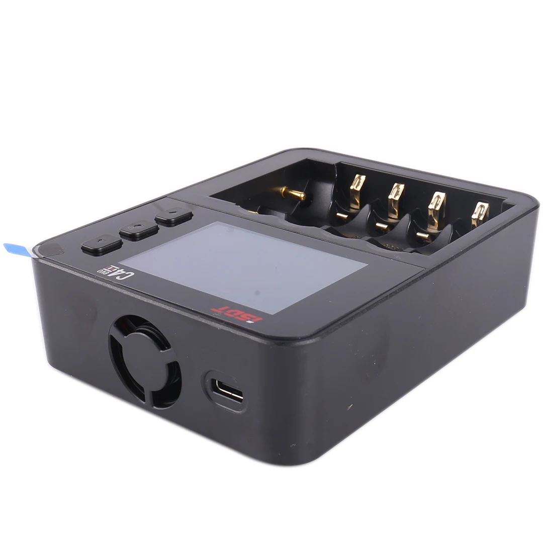 ISDT C4 EVO Smart Battery Charger With Type-C QC3.0 Output for AA AAA Li-ion Battery with IPS Display Screen