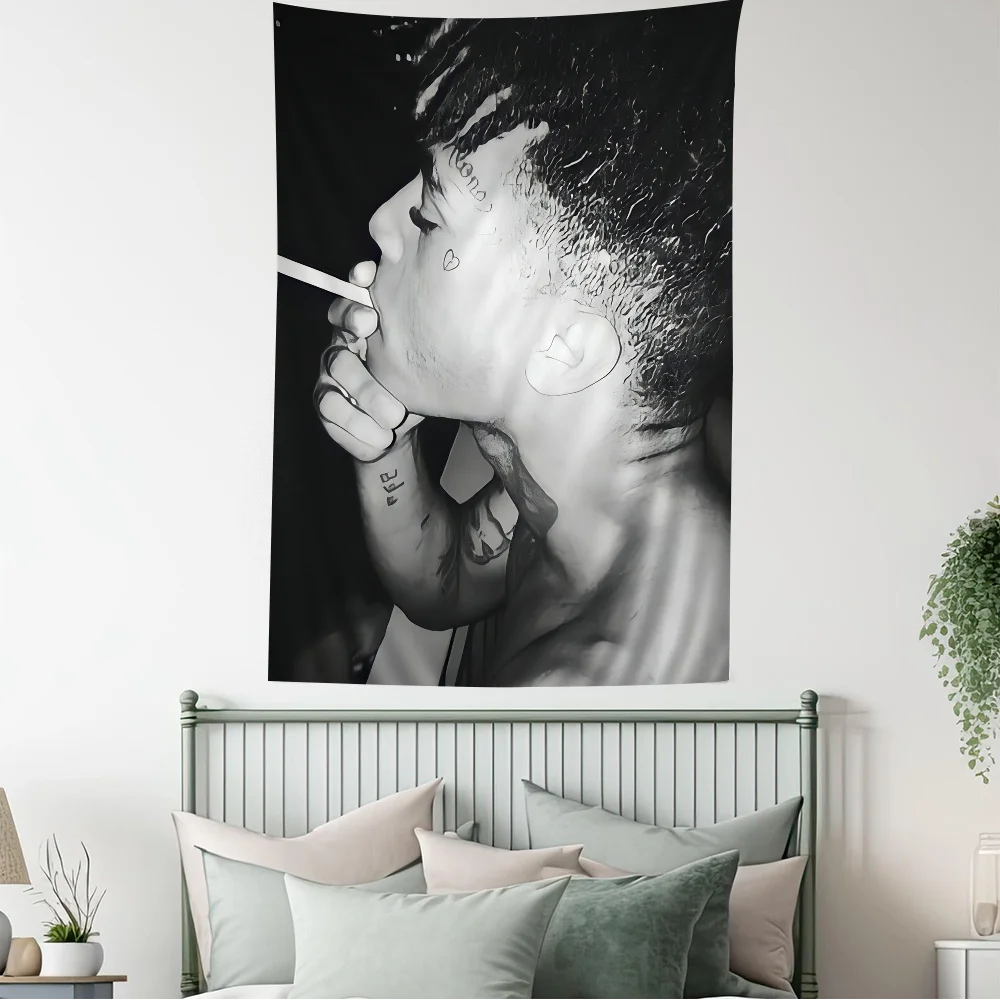Hip Hop XXXTentacion Anime Tapestry – Features artist + anime vibes, works as wall carpet, ideal for dorm decor wall hanging
