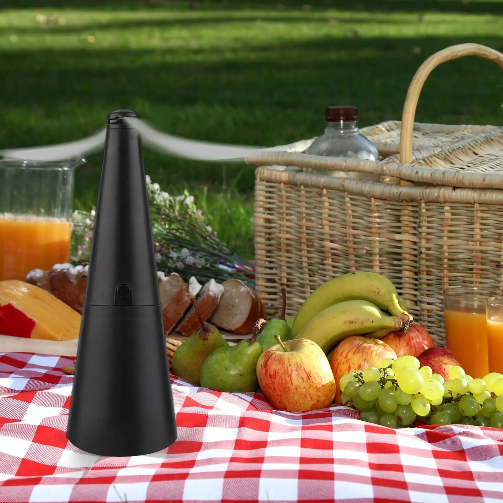 Rechargeable Outdoor Multifunctional Fly Repellent 360 Degree Rotation Fan-type Food Protector Pest Drive Away Table Fan