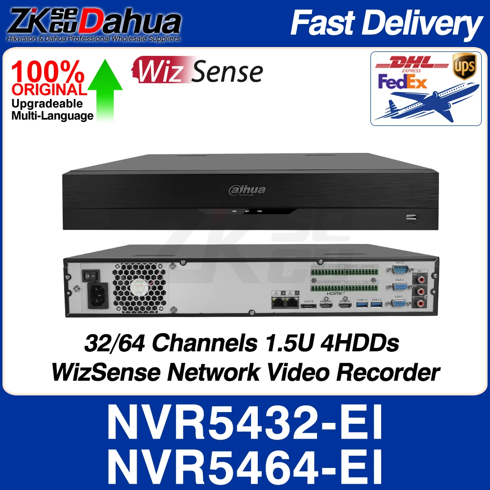 

Dahua NVR5432-EI NVR5464-EI 32/64CH 4HDD 1.5U Wizsense Network Video Recorder AI By NVR SMD Plus Face Detect Recognition AcuPick