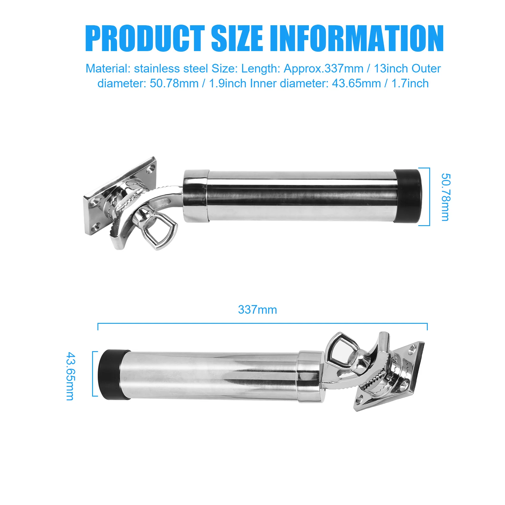 

Регулируемый держатель для удочек на лодку, серебристый
